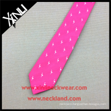 Hand Made Men's Flamingo Pink Silk Woven Neckties